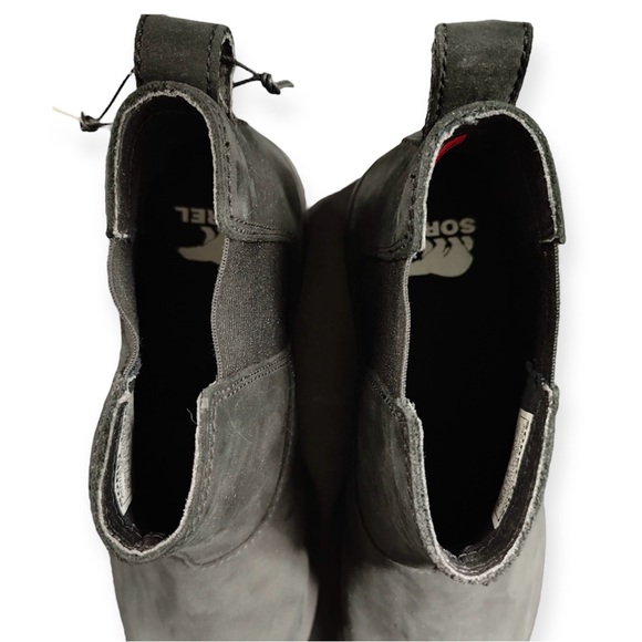 Sorel Emelie II Chelsea Boot in Black/Sea Salt Waterproof Ankle Boots - Picture 7 of 11